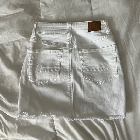 AE Stretch High-Waisted Perfect Denim Mini Skirt WHITE SIZE 00 - Picture 11 of 14